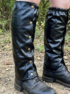 Velcro On, Faux Leather Gaiter, Boot Cover